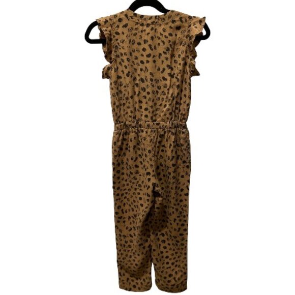 Bella Dahl Girls Jumpsuit Size: 4/5 Color: Brown Leopard - Picture 2 of 4